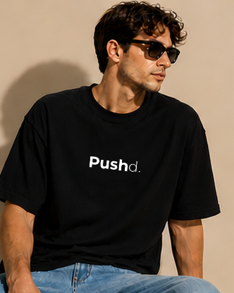 Polera Oversize Pushd. – Edición Comunidad – Negra - Imagen 2