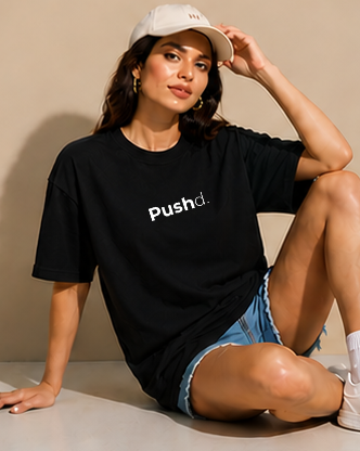 Polera Oversize Pushd. – Edición Comunidad – Negra - Imagen 3